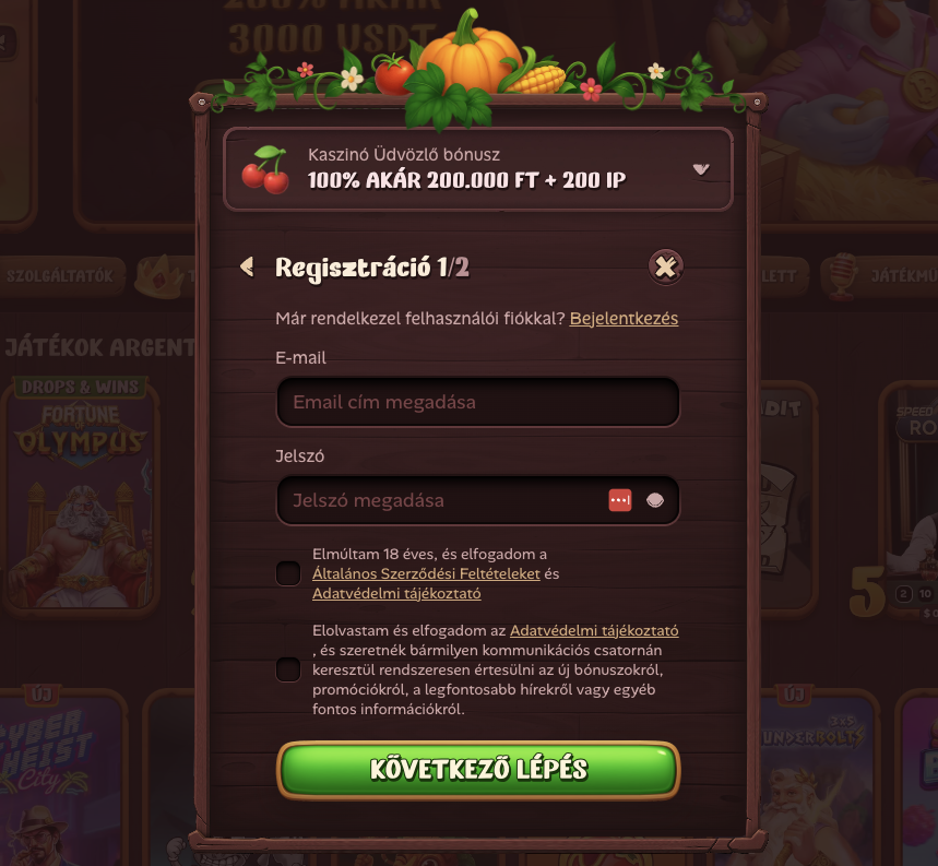 Hogyan regisztráljak a Roostino-ban?